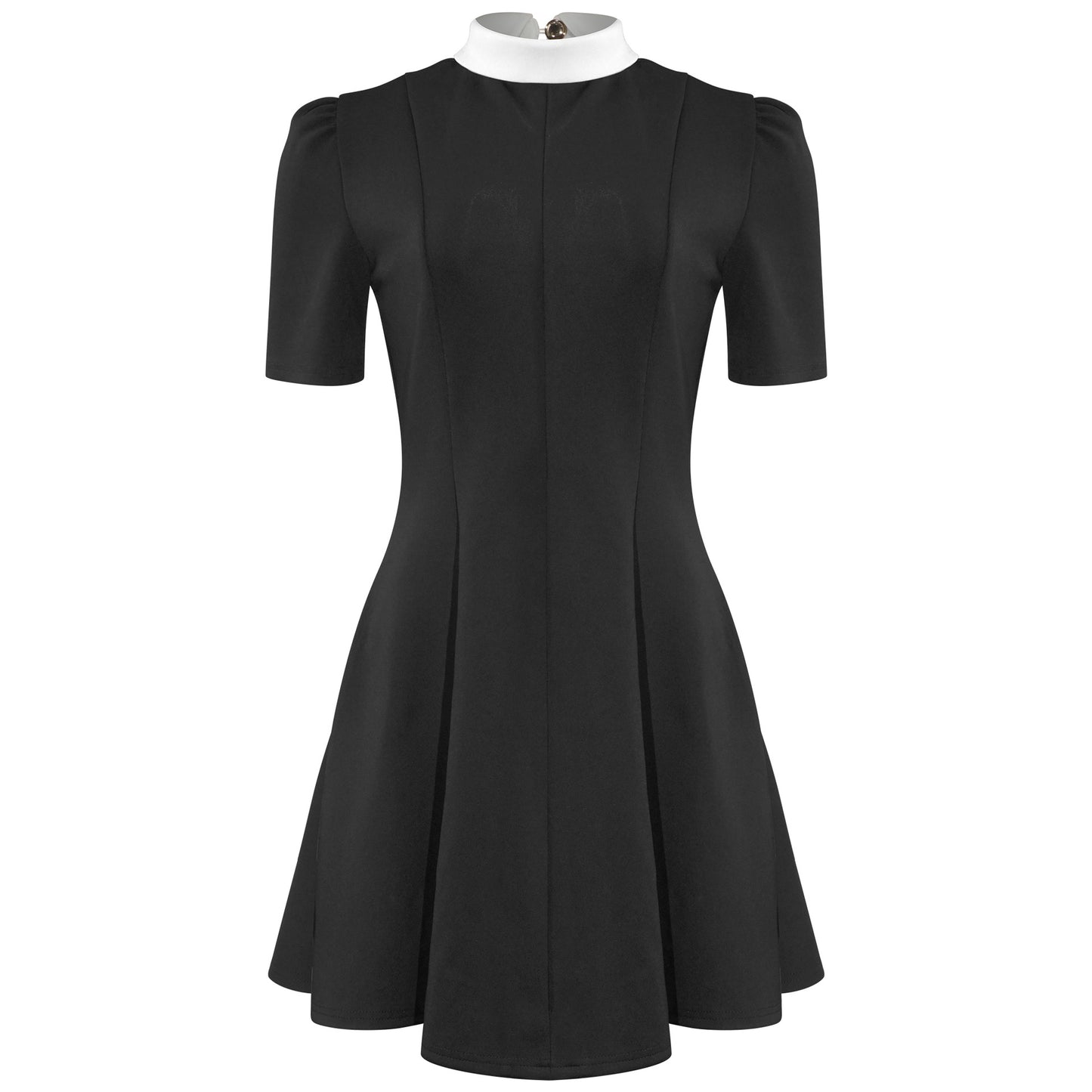 D115DS European and American cross-border 2025 Korean contrasting colors lady temperament design sense Polo collar dress slim and thin - Mixbatch