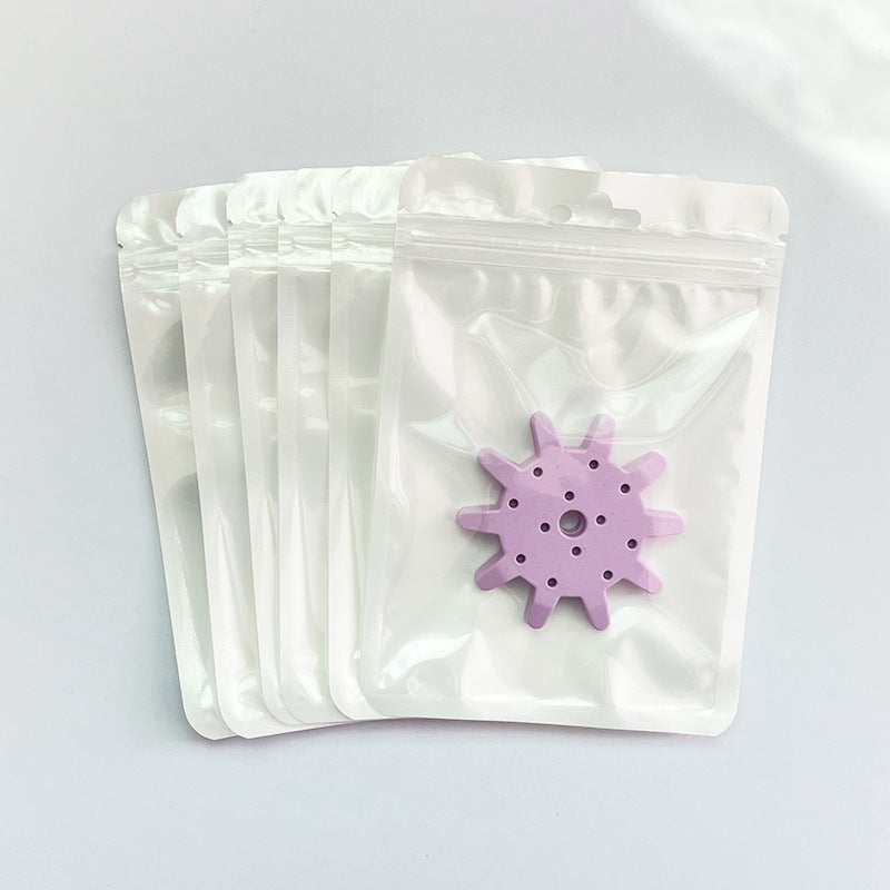 A Macaron color self-sealing bag, holographic bag, thickened transparent color bone bag, jewelry, sealed pocket, makeup brush, packaging bag.