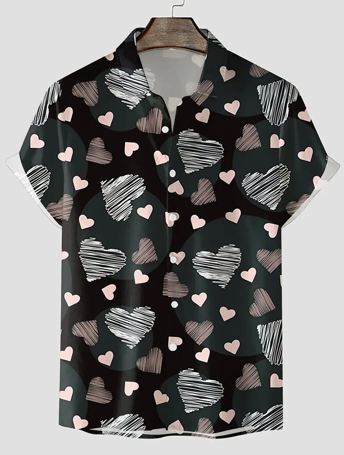 A love pattern short sleeve shirt