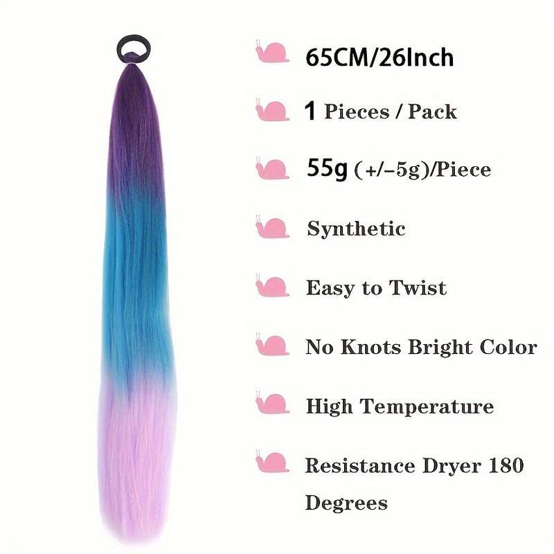 A child girl rubber band ponytail wig box braids colorful elastic rope braids ponytail wig hair extensions braids - Mixbatch