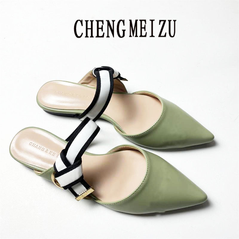 A women's bag head half slippers summer versatile flats