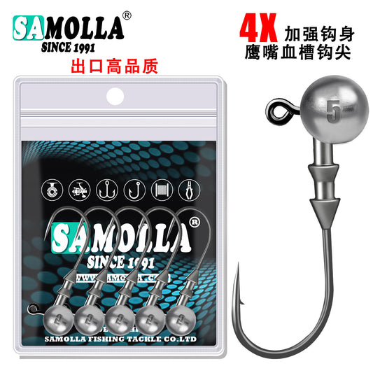 A Die-cast 4x Reinforced Jig Head Hook with Blood Groove – Durable & Lifelike