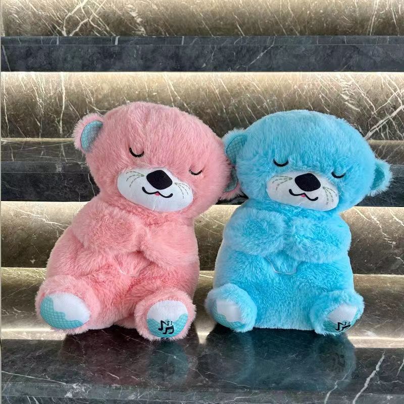 A breath otter breath bear cute plush toy soothing luminous doll cute sweet sleeping position otter sleeping