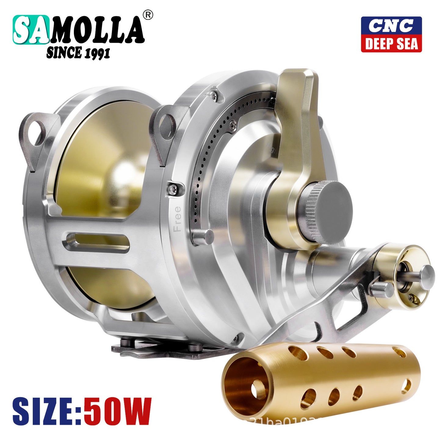 A new all-metal Nanyou trolling iron plate wheel deep sea trolling slow roller sea fishing giant golden gun wheel