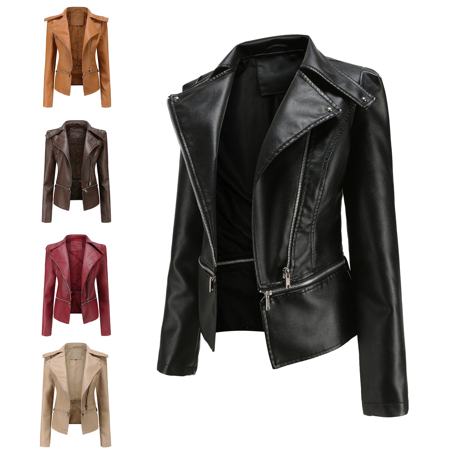 A women's leather jacket