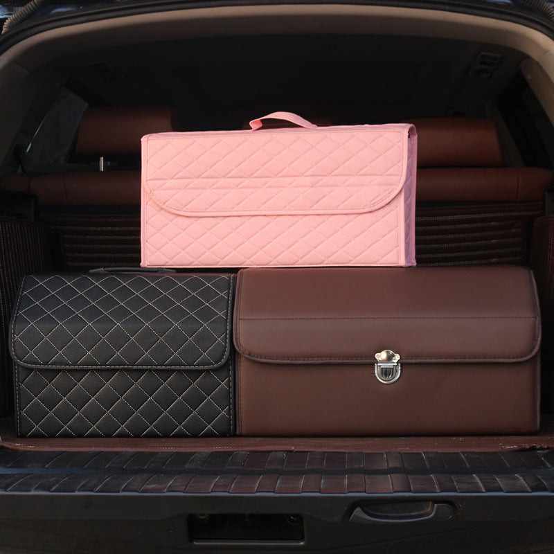 A trunk leather storage box