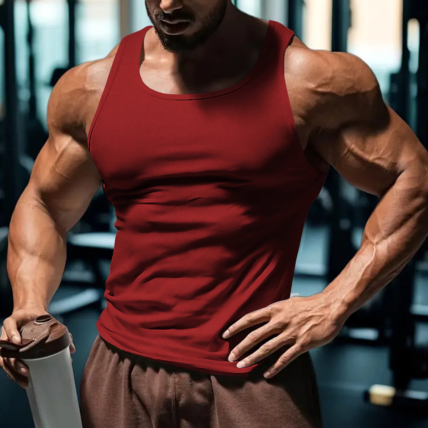 A Men's Sleeveless Elastic Vest