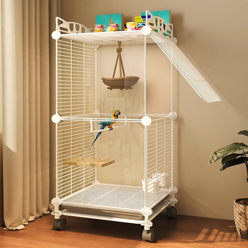Household tiger skin bird cage large cockatoo special pearl bird luxury embroidered eye villa new starling bird cage - Mixbatch