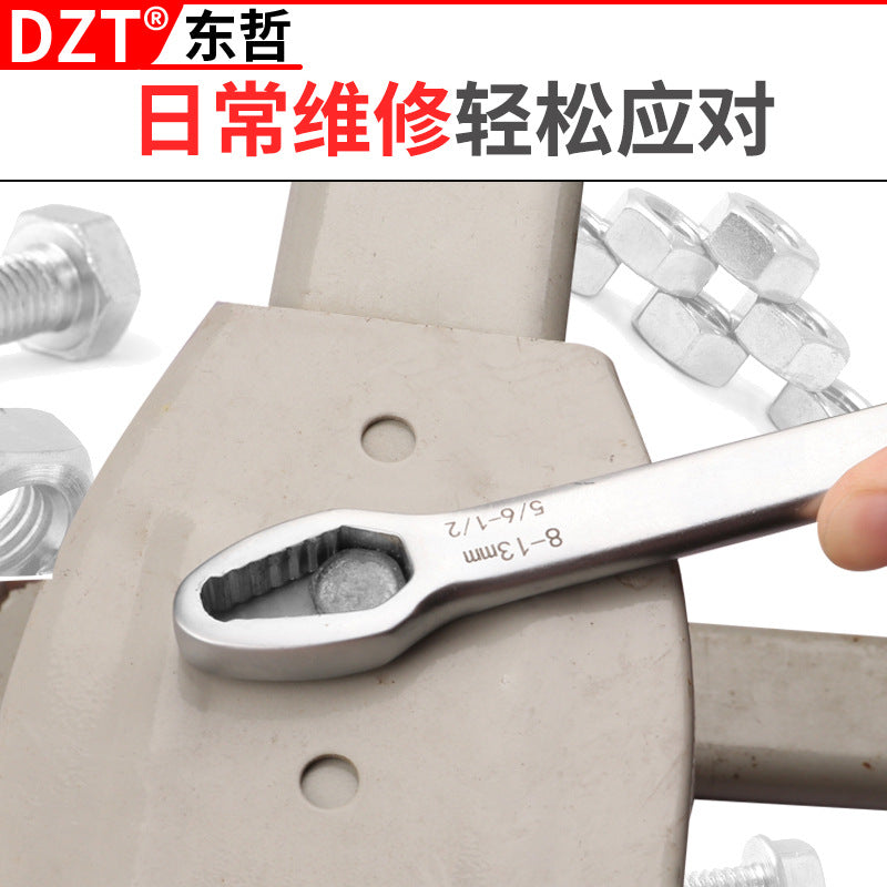 A Multifunctional wrench 8-22m special-shaped double-head self-tightening narrow wrench adjustable glasses wrench