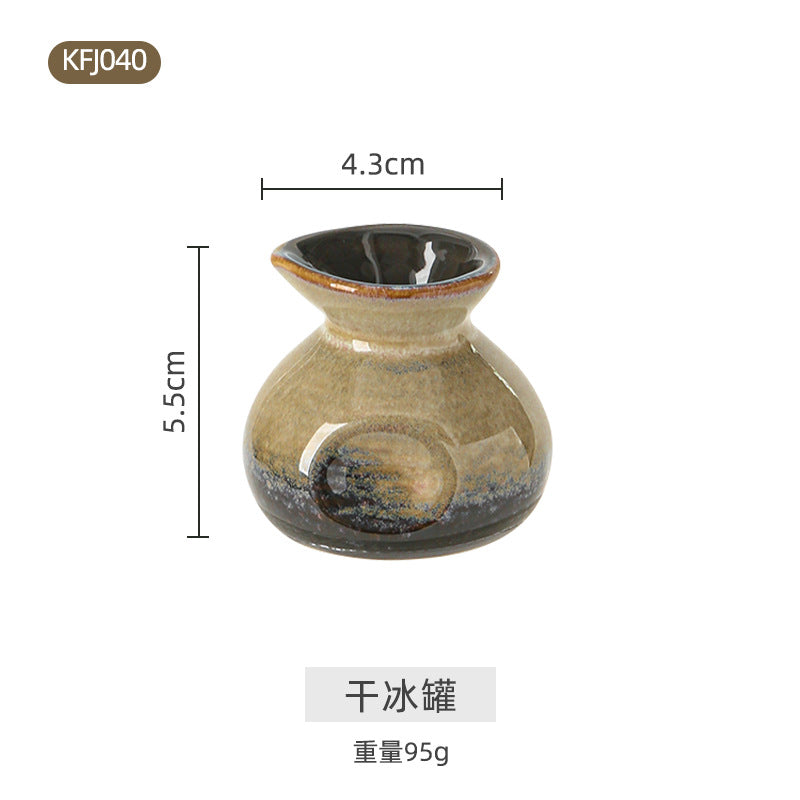 A Japanese-style kiln-changed retro coffee gold creative ceramics simple high-end light luxury cup, bowl, plate and tableware combination set