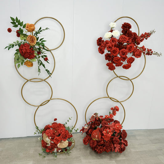 A wrought iron flower stand road guide