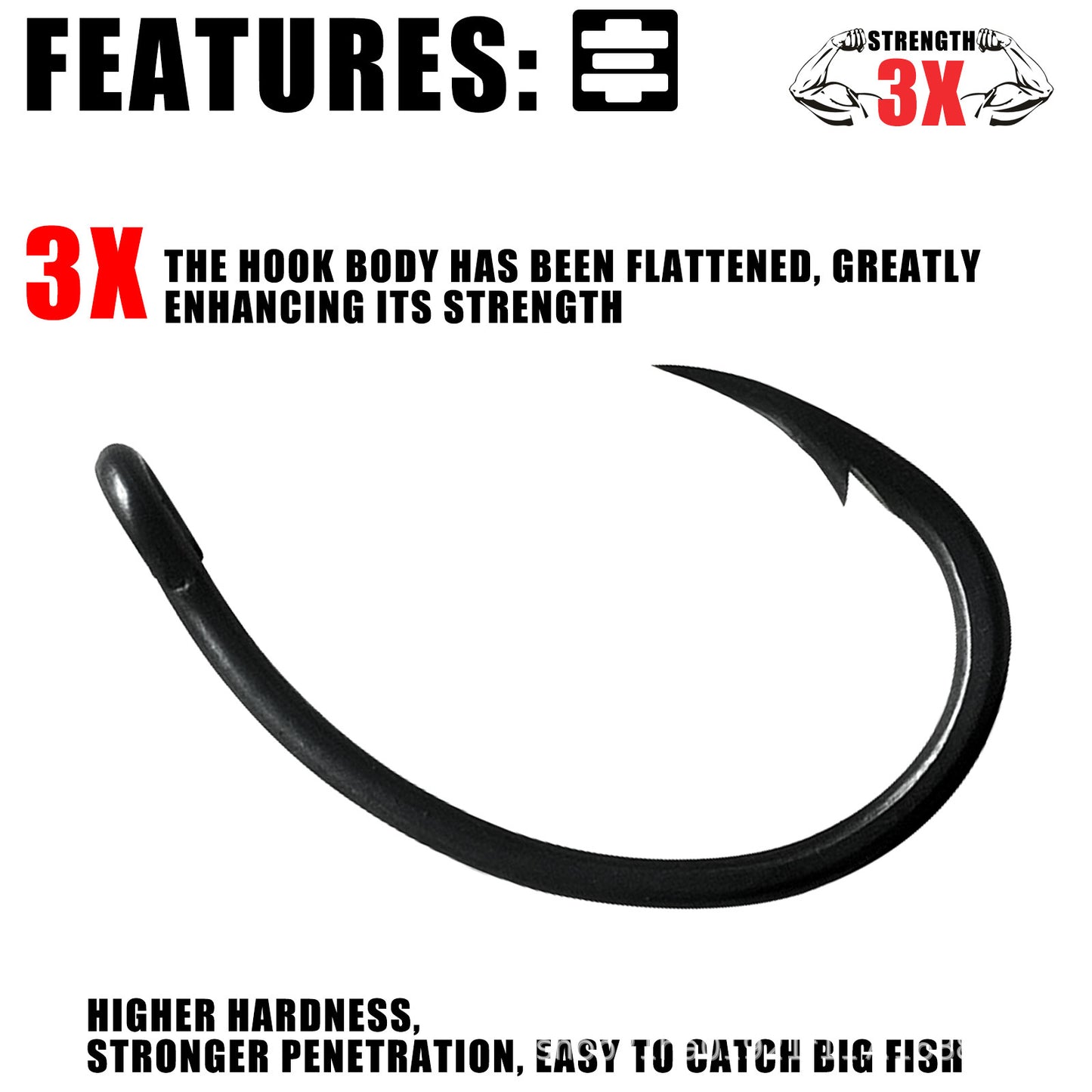A Enhanced Reverse Fishing Hook – Thick, Reinforced, Teflon Finish for Lures