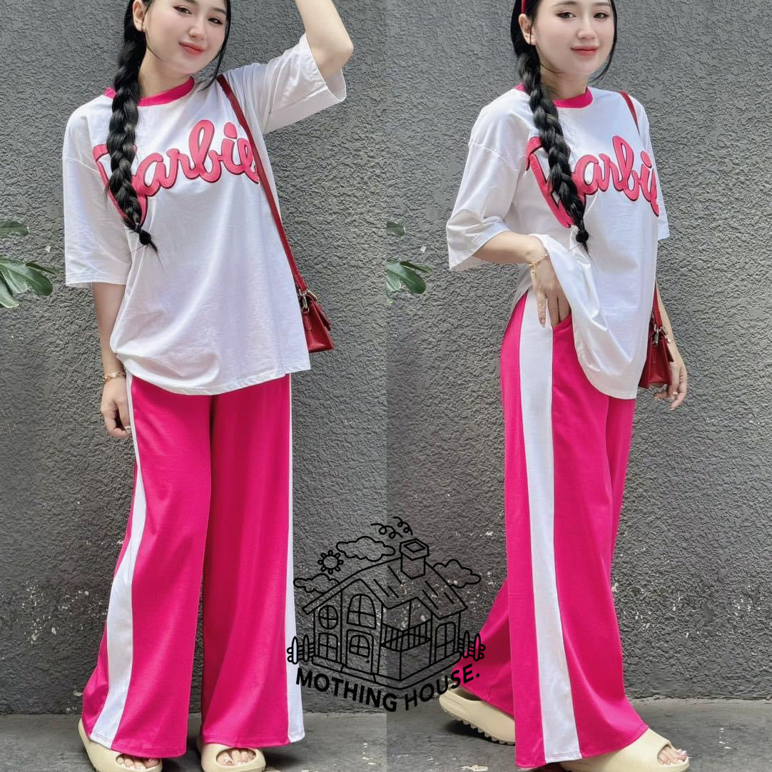 A casual two-piece set summer loose short-sleeved wide-leg pants fashion age-reducing two-piece set foreign style