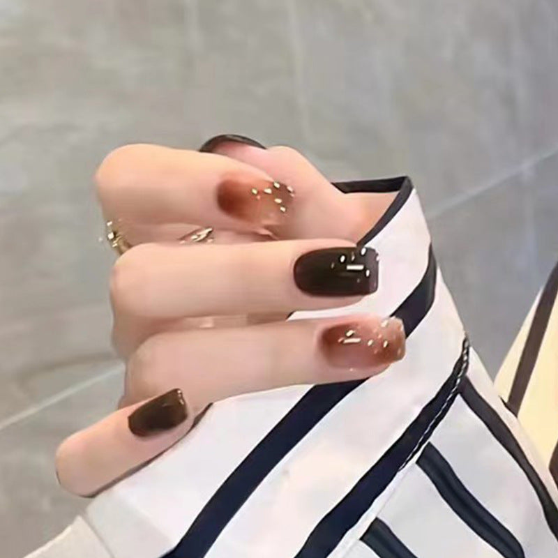 A Yi Yi Dance 30 pieces Handmade white moonlight cat eye manicure pieces Gentle temperament cat eye aurora wearing armor Xiaohongshu explosion - Mixbatch