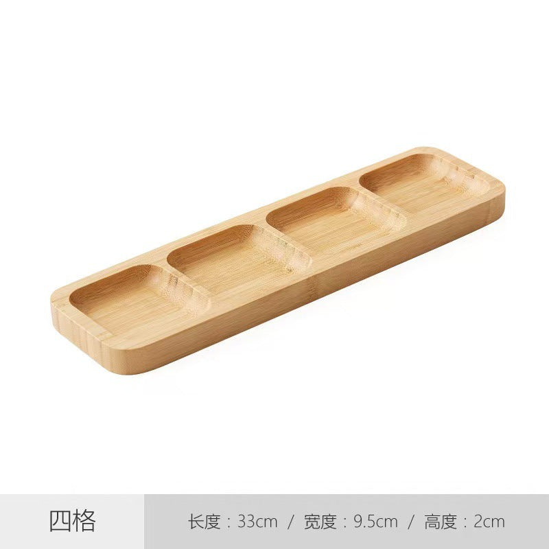 طبق فواكه مجففة على الطراز الياباني مصنوع من الخيزران والخشب