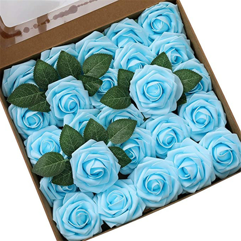 A 25 roses European gift box foam pe roses with rod Gator simulation fake flower Valentine's Day bouquet