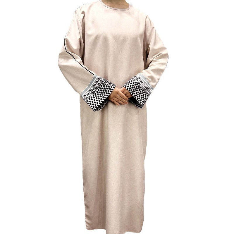 New Middle Eastern Muslim Clothing Fashion Elegant Embroidered Zipper Dress Burqa - Mixbatch