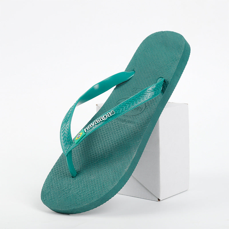 A Brazilian Havana Solid Color Rubber Non-Slip Men's Flip-flops Home Beach Flip-flops