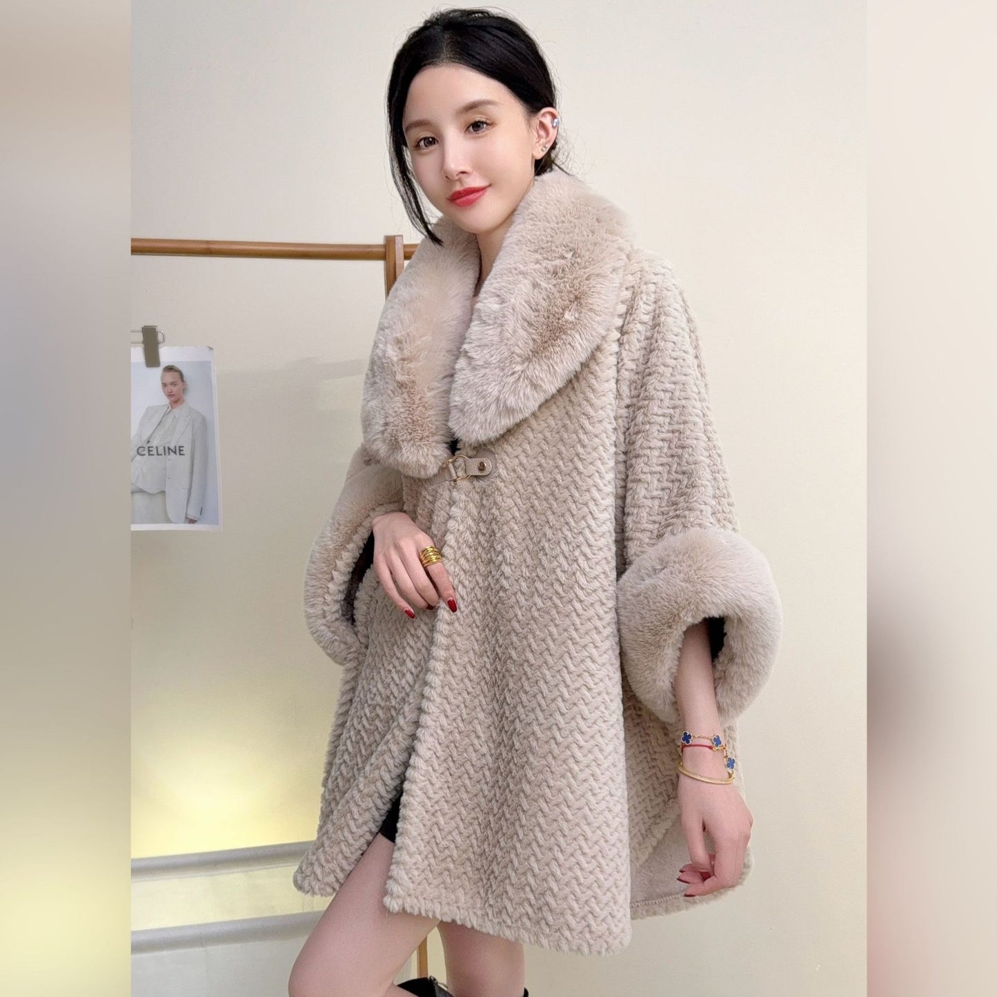 A faux fur jacket