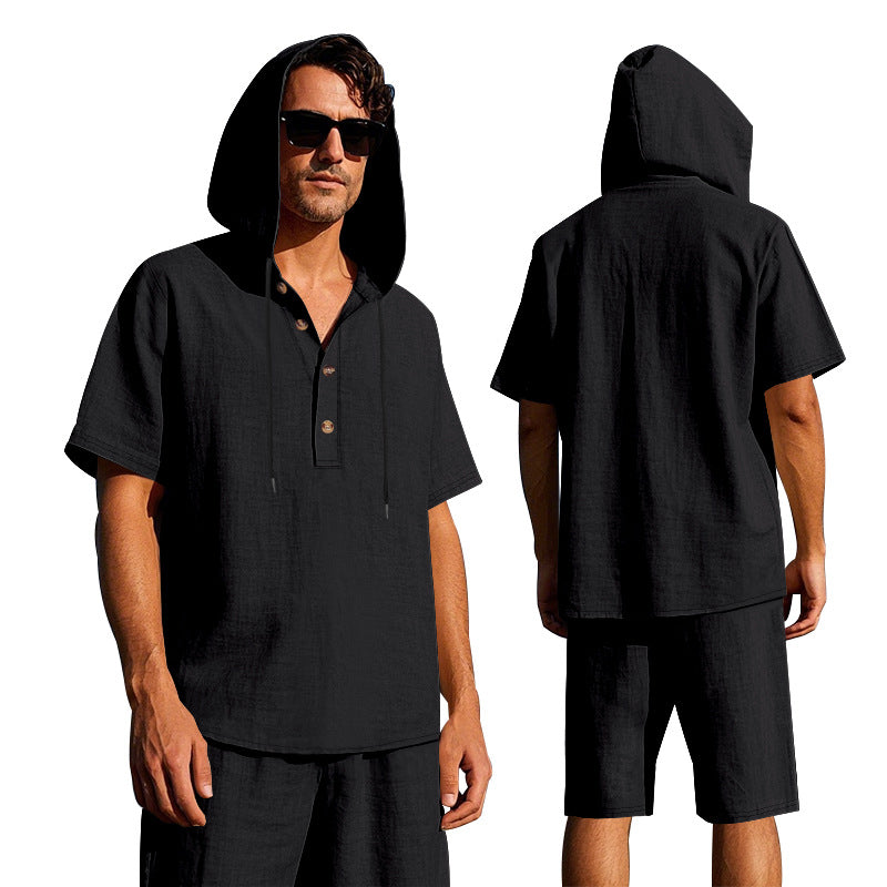 A Hooded Short Sleeve Suit