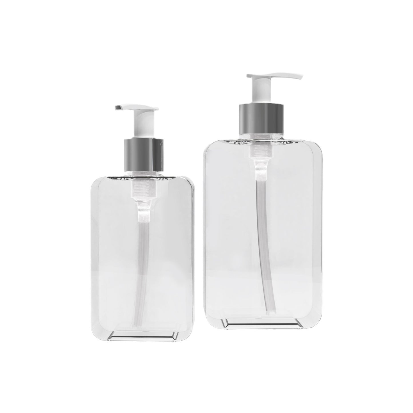 A 300ml transparent flat bottle body lotion bottle PETG square foam pressing bottle 200ml pressing cleansing milk bottle - Mixbatch