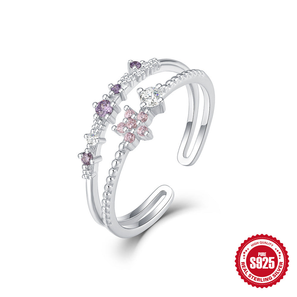 A S925 sterling silver adjustable open ring