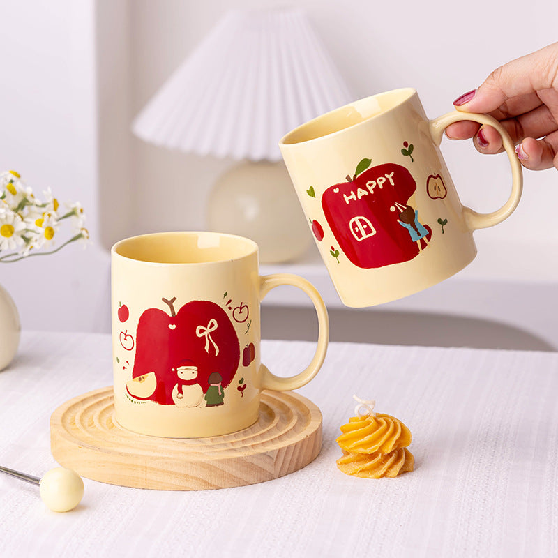 A Christmas Mug Ceramic Cup with Lid Spoon