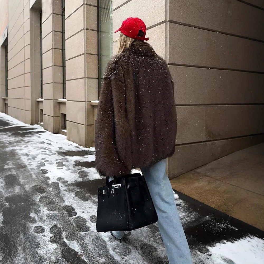 A faux fur jacket