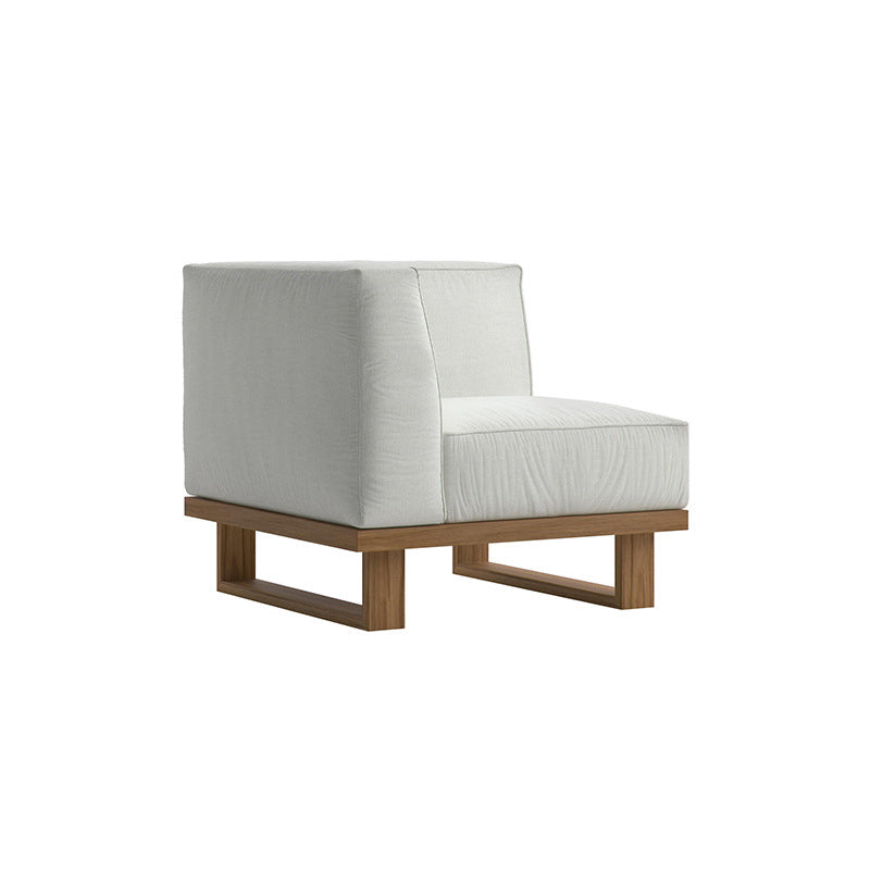 A teak outdoor sofa combination villa courtyard furniture Nordic style high-end garden hotel terrace solid wood sofa chair - Mixbatch