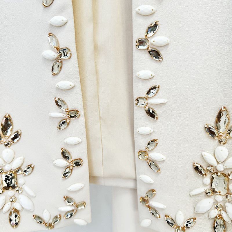 A Heavy Industry Beaded Cardigan Jacket Split Skirt Set, Two-piece Set