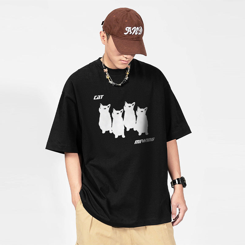 A short-sleeved printed T-shirt