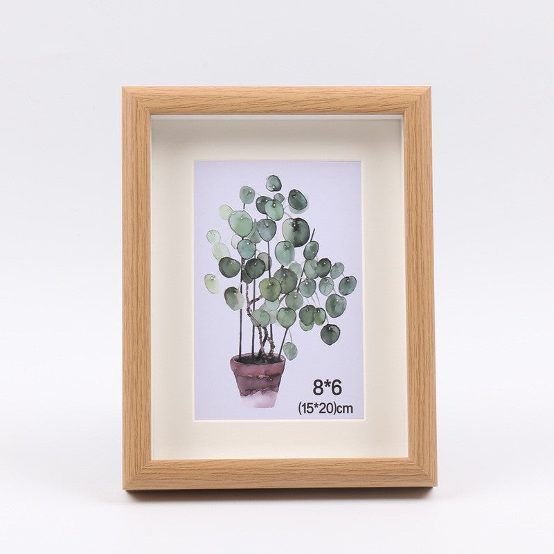 A creative wooden three-dimensional hollow photo frame, plant specimens mounted picture frame, children's oil painting wall picture frame