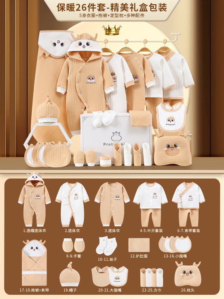 A13 Cross-border newborn high-end meeting gift Xinjiang long-staple cotton newborn full moon baby newborn pure cotton gift box - Mixbatch