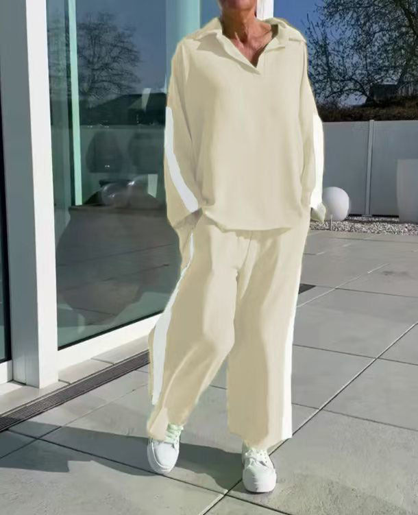 A lady's long-sleeved trousers suit