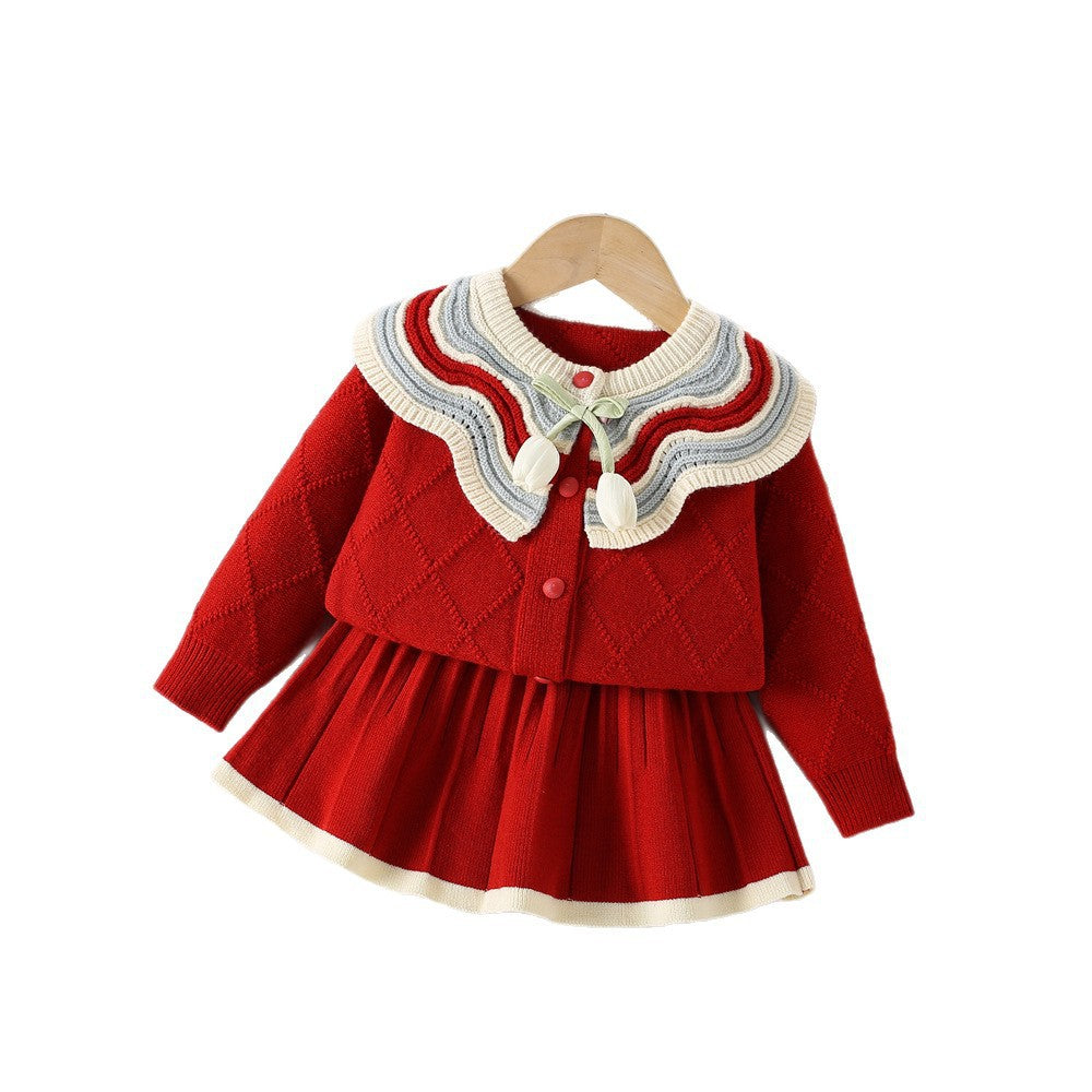 A sweater skirt set