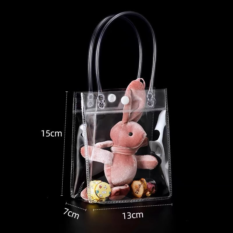 A spot stall pvc plastic tote bag transparent hose thickened red wine packaging bag gift bag