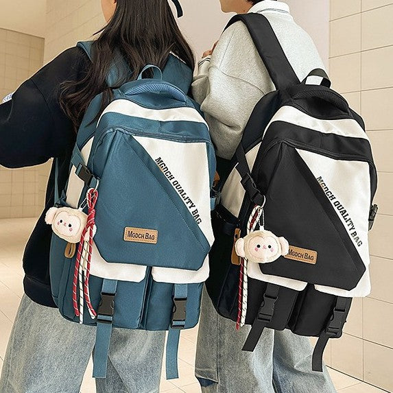 A Korean version ins new high-value trendy and cool contrasting backpack, couple light travel travel large-capacity backpack