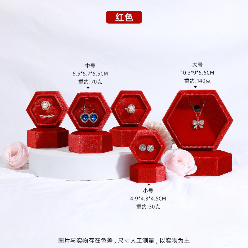 A Velvet hexagonal jewelry box