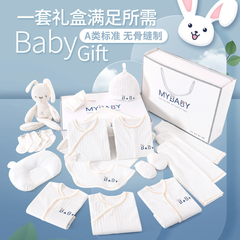A6 Newborn baby clothes gift box, summer thin newborn full moon baby pure cotton suit, newborn gift high-end - Mixbatch