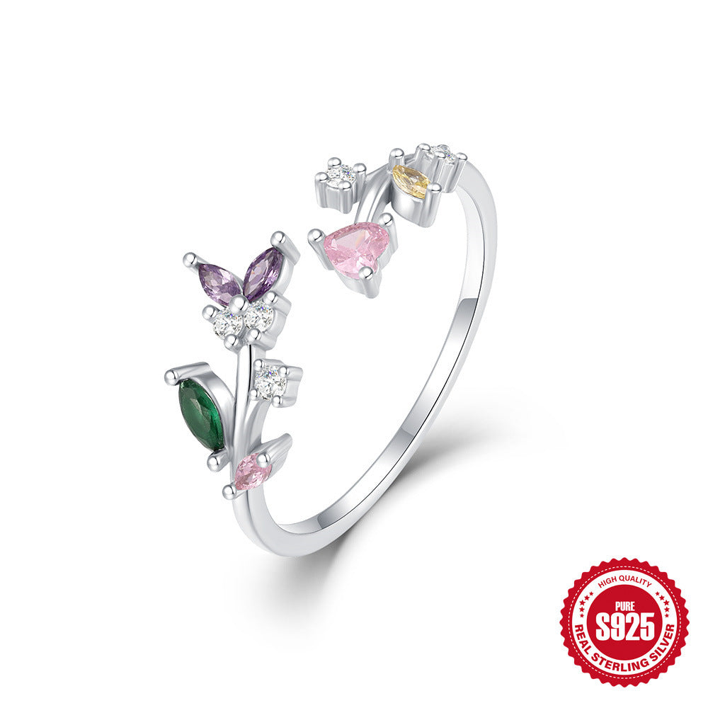 A S925 sterling silver adjustable open ring