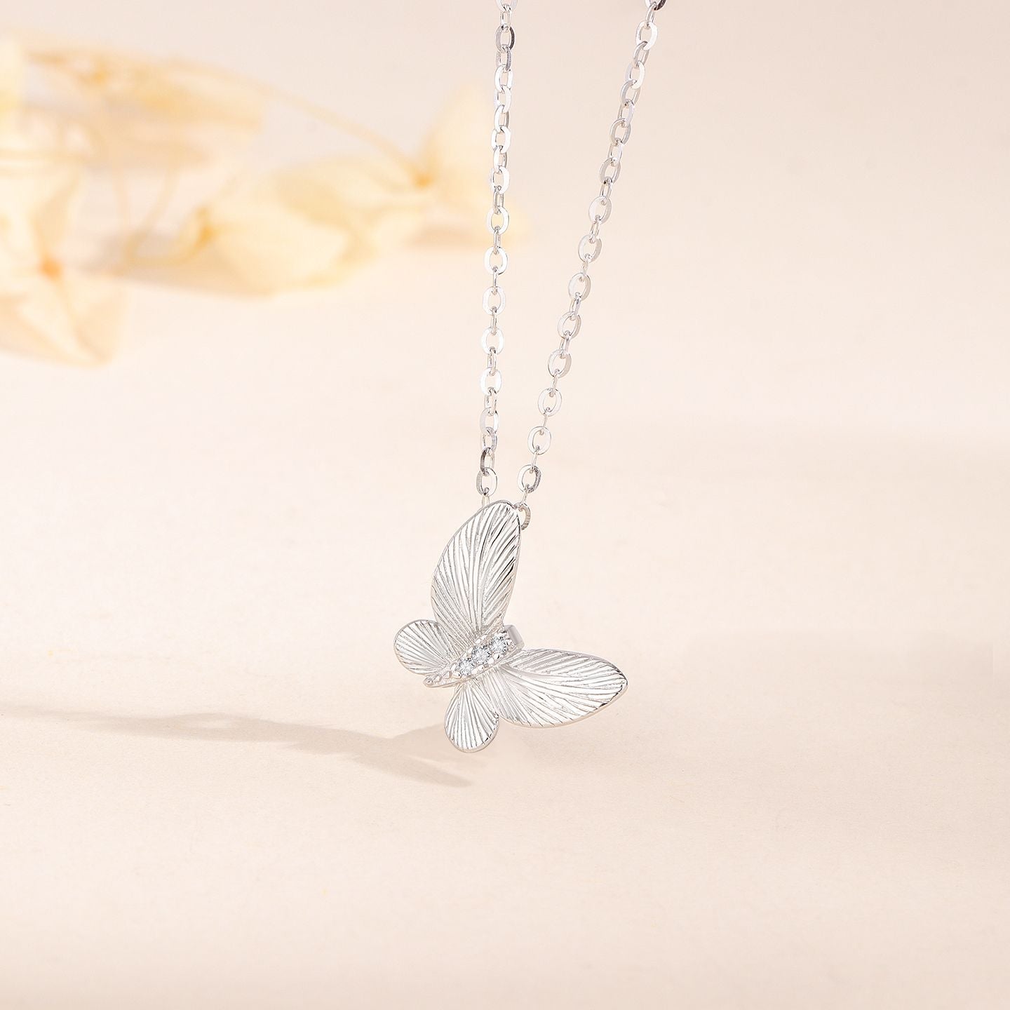 A S925 Sterling Silver Butterfly Necklace