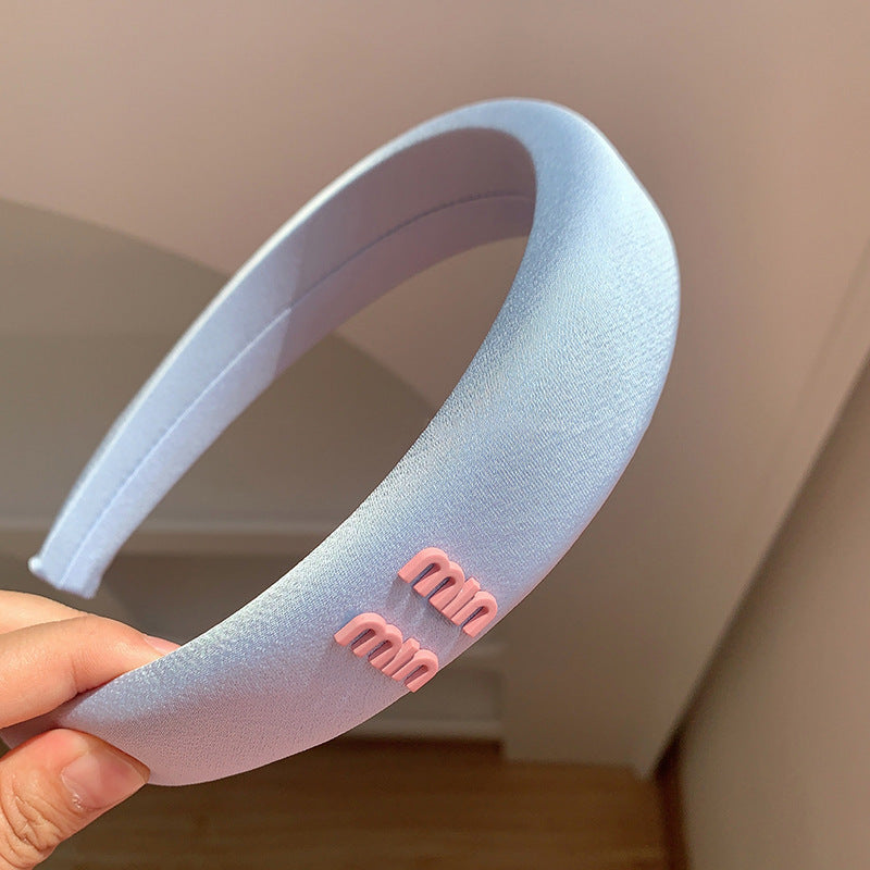 A Macaron color alphabet headband, satin high cranial top, small fresh headband, face wash, pressure hair clip, hair accessories, head accessories
