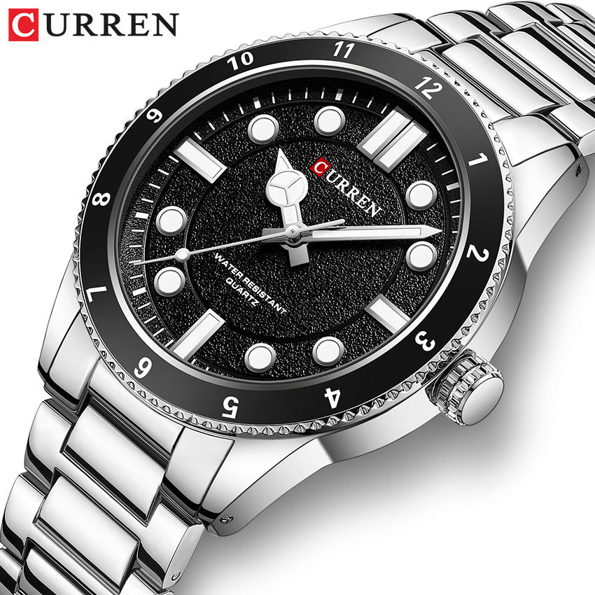 A 8450 Cross-border Simple Men's Watch Waterproof Steel Belt Men's Business Quartz Watch Men's Watch