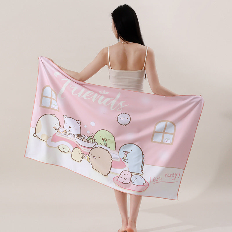 A microfiber double-sided velvet beach towel