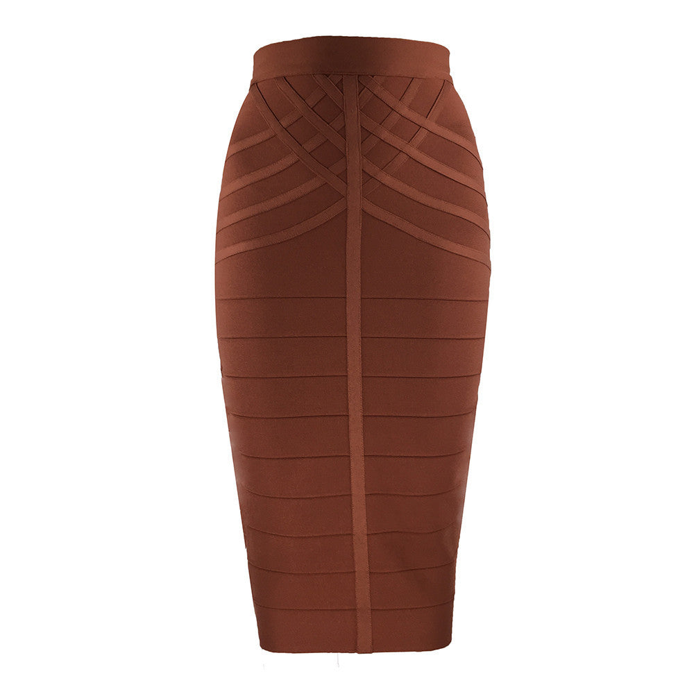 A European and American new model with characteristic stripes, sexy mid-skirt temperament, slim fit, high waist, hip wrap