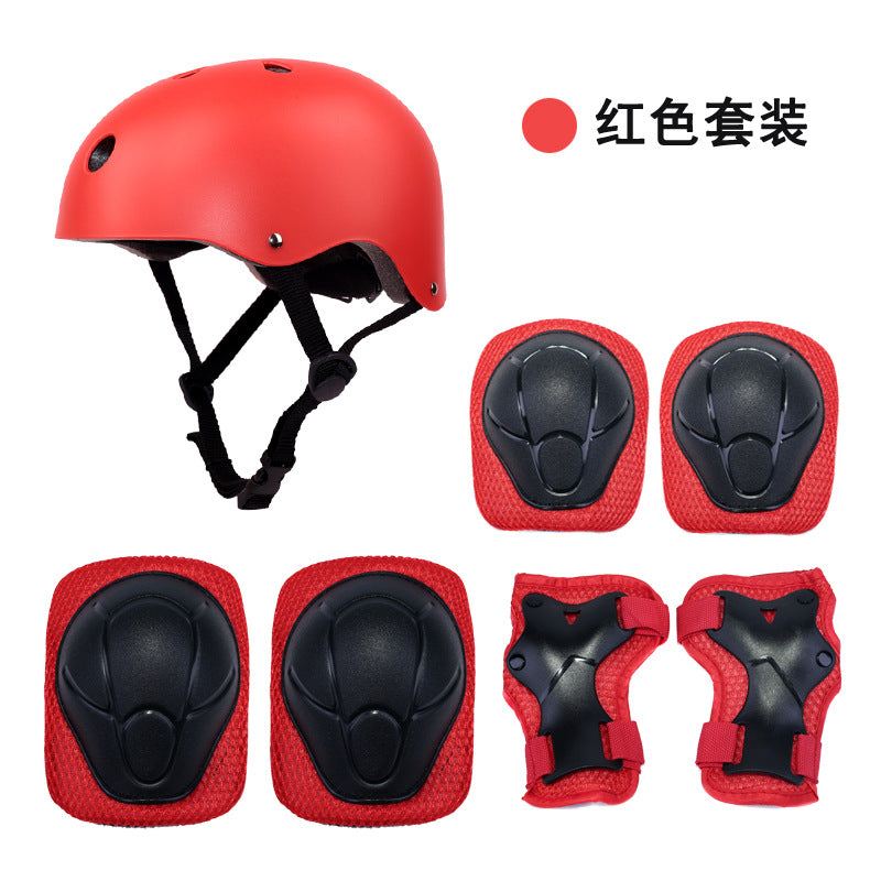 A Children's Roller Skating Helmet and Protective Gear Set