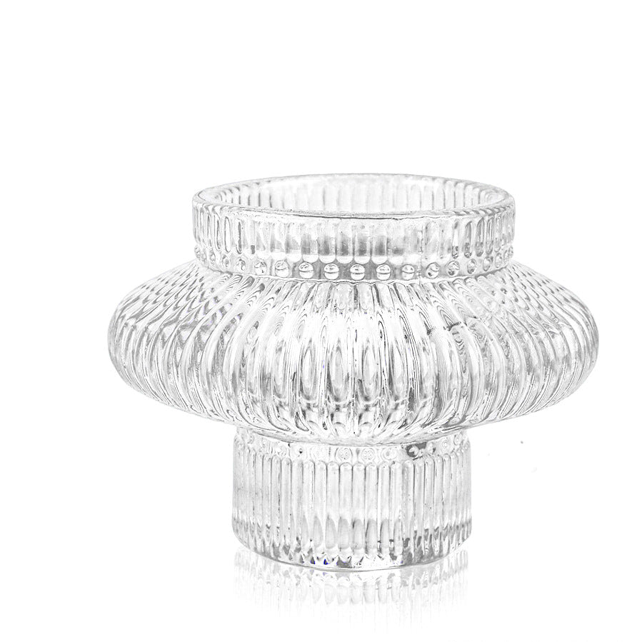 A European vertical flying saucer dual-purpose candlestick lantern glass ornament double-purpose crystal glass candlestick romantic ornament-box