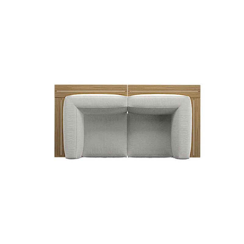 A teak outdoor sofa combination villa courtyard furniture Nordic style high-end garden hotel terrace solid wood sofa chair - Mixbatch