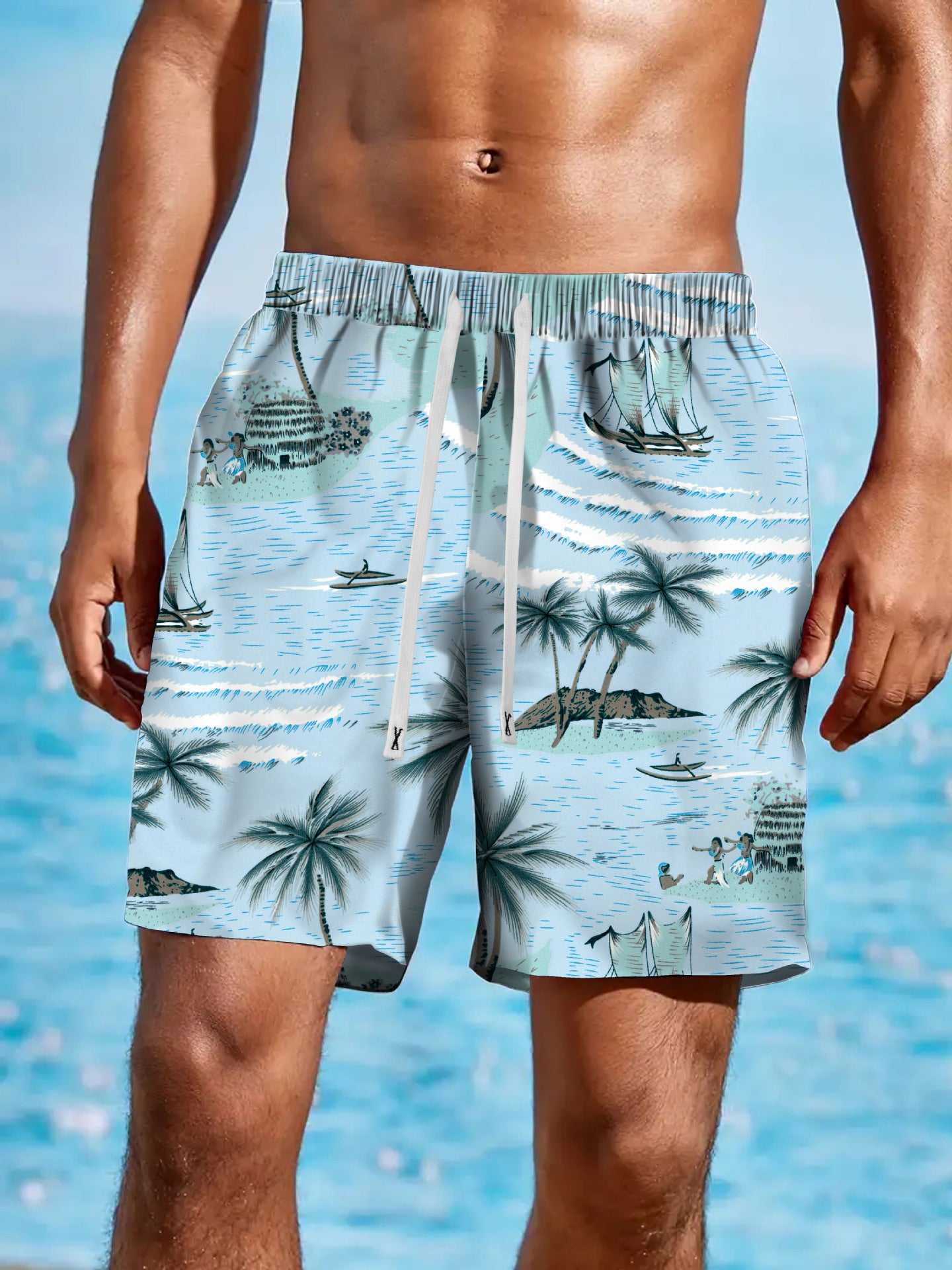 A men's loose beach pants