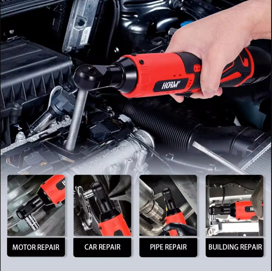 A 3/8 inch cordless electric wrench 65Nm right angle ratchet wrench 12V rechargeable car maintenance angle wrench